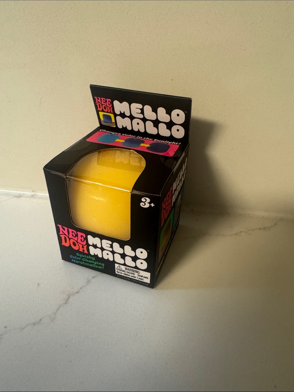 Needoh Mello Mallo Yellow Squeezing Stress Toy